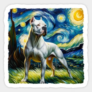 Starry Dogo Argentino Dog Portrait - Pet Portrait Sticker